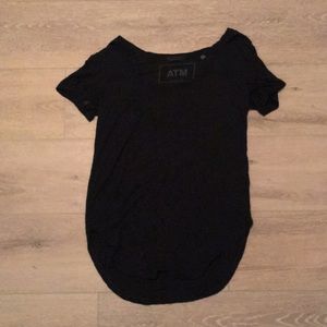 ATM Black Scoop Neck Tee M